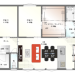 22坪|必要なものが全てそろう、究極の家事導線を持つ2LDK平屋間取りプラン 22坪|必要なものが全てそろう、究極の家事導線を持つ2LDK平屋間取りプラン